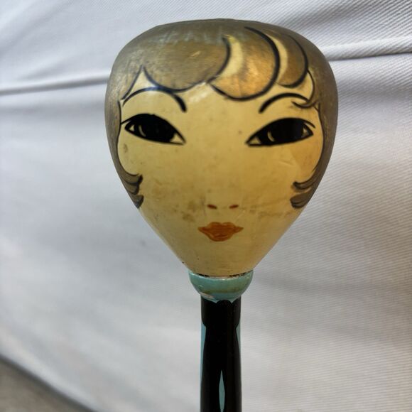 Antique Art Deco Flapper Hat Stand Display Figural Ladies Head 1920s main image 5